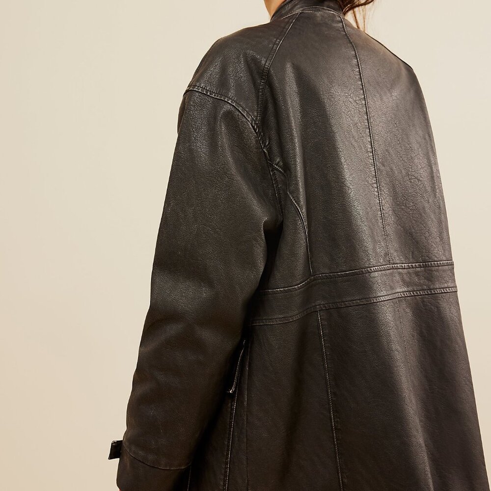 Free People All About That Moto Jacket NWOT Size Large - Picture 5 of 12
